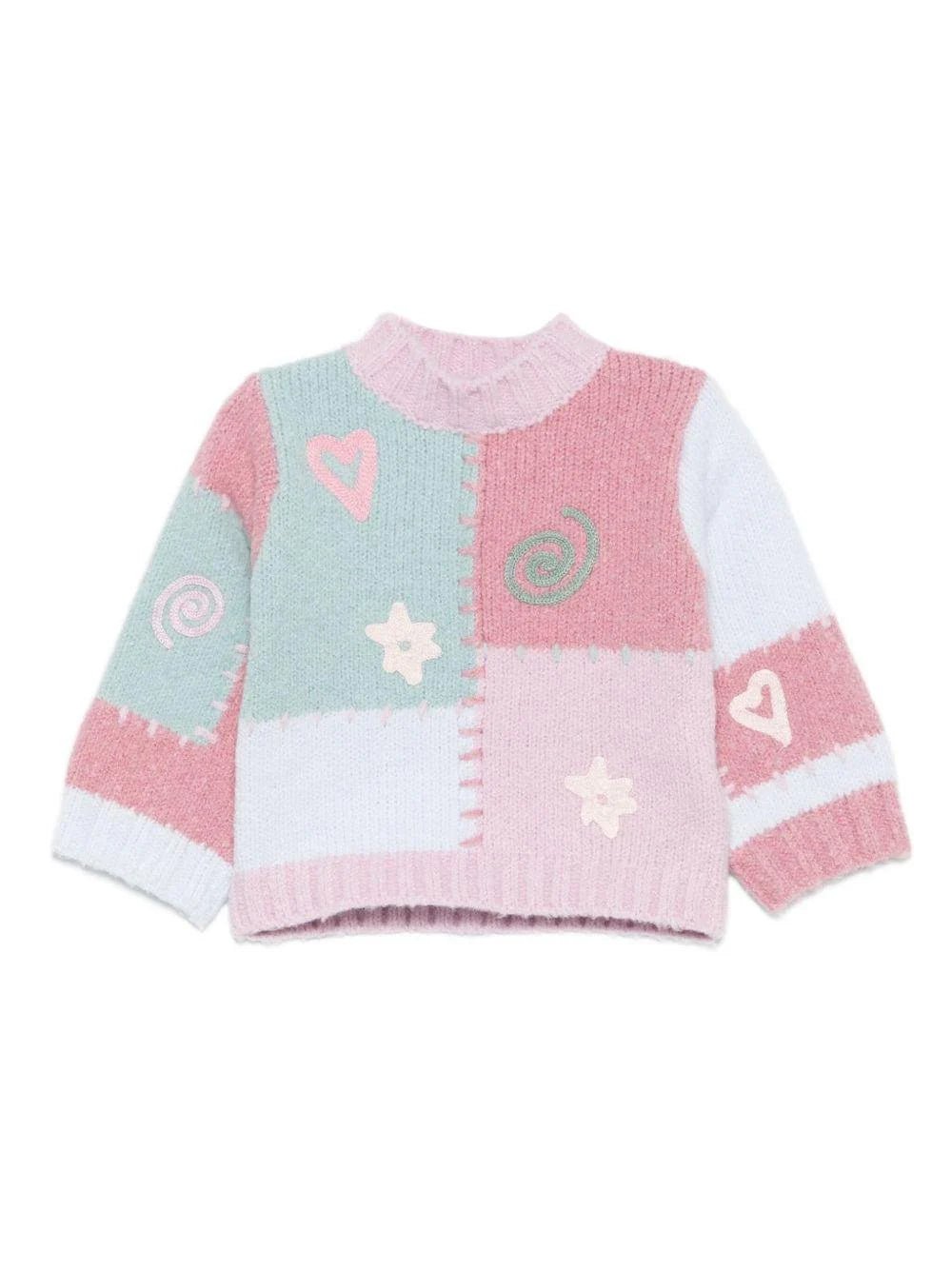 MAGLIONE ROSA CON RICAMO PATCHWORK STELLA MCCARTNEY - Angel Luxury