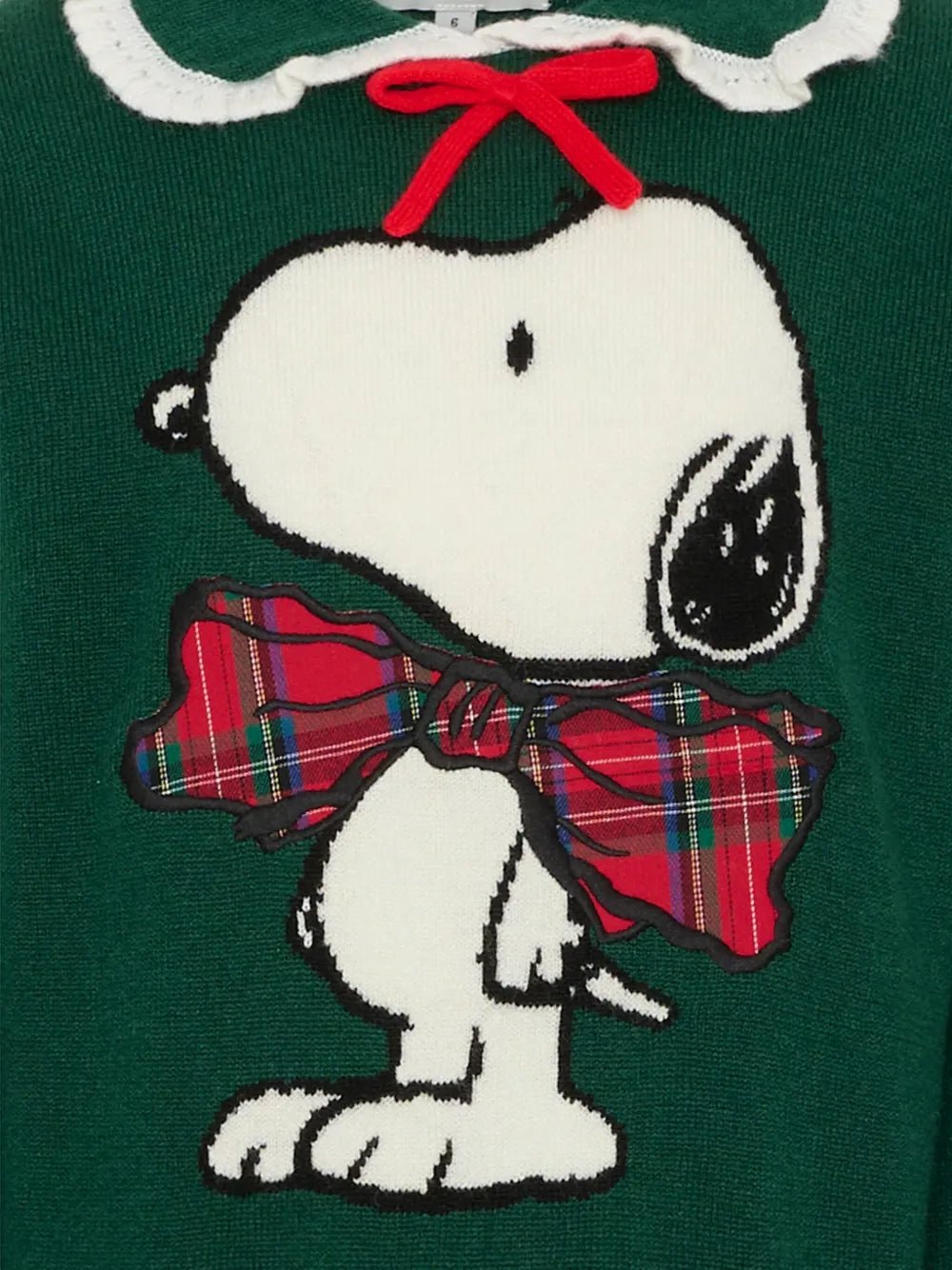 MAGLIONE VERDE CON COLLETTO IN RUCHES SNOOPY MC2 SAINT BARTH - Angel Luxury