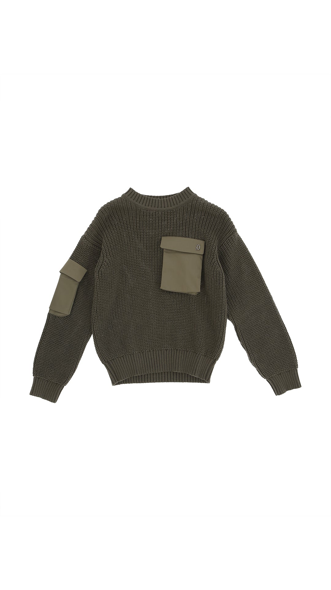 MAGLIONE VERDE CON TASCHINO IN STOFFAE CON LOGO DONDUP - Angel Luxury