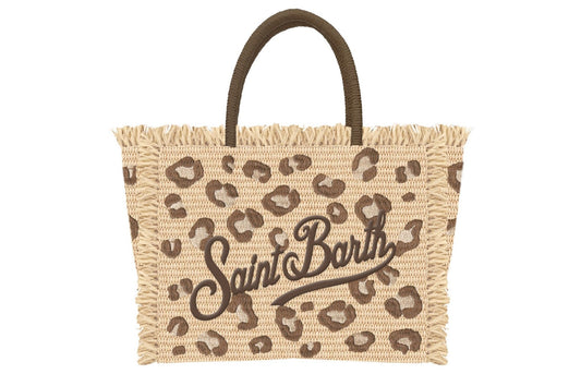 MINI BAG MC2 SAINT BARTH IN PAGLIA CON EFFETTO LEOPARDATO - Angel Luxury