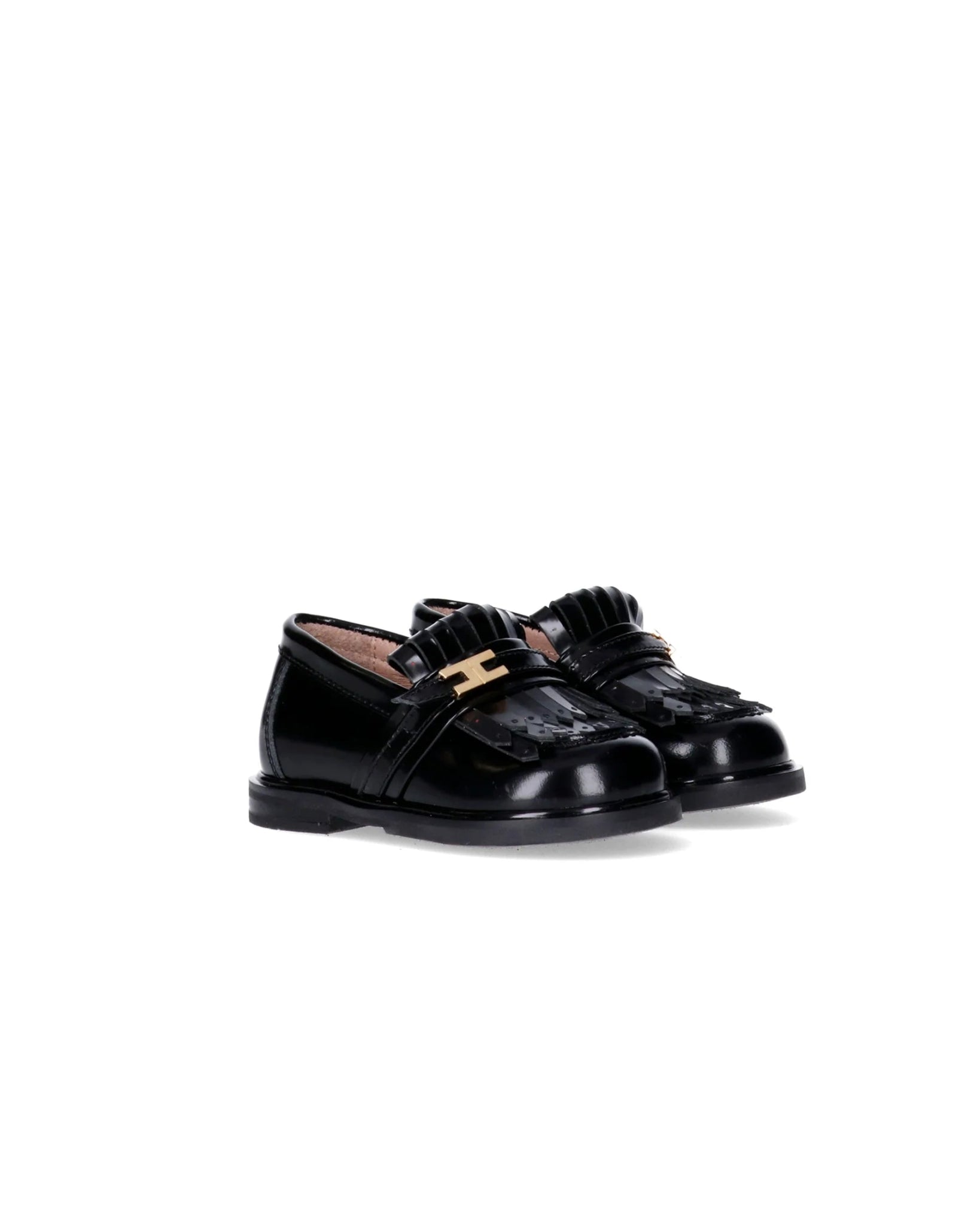MOCASSINO CON FRANGE NERO ELISABETTA FRANCHI - Angel Luxury