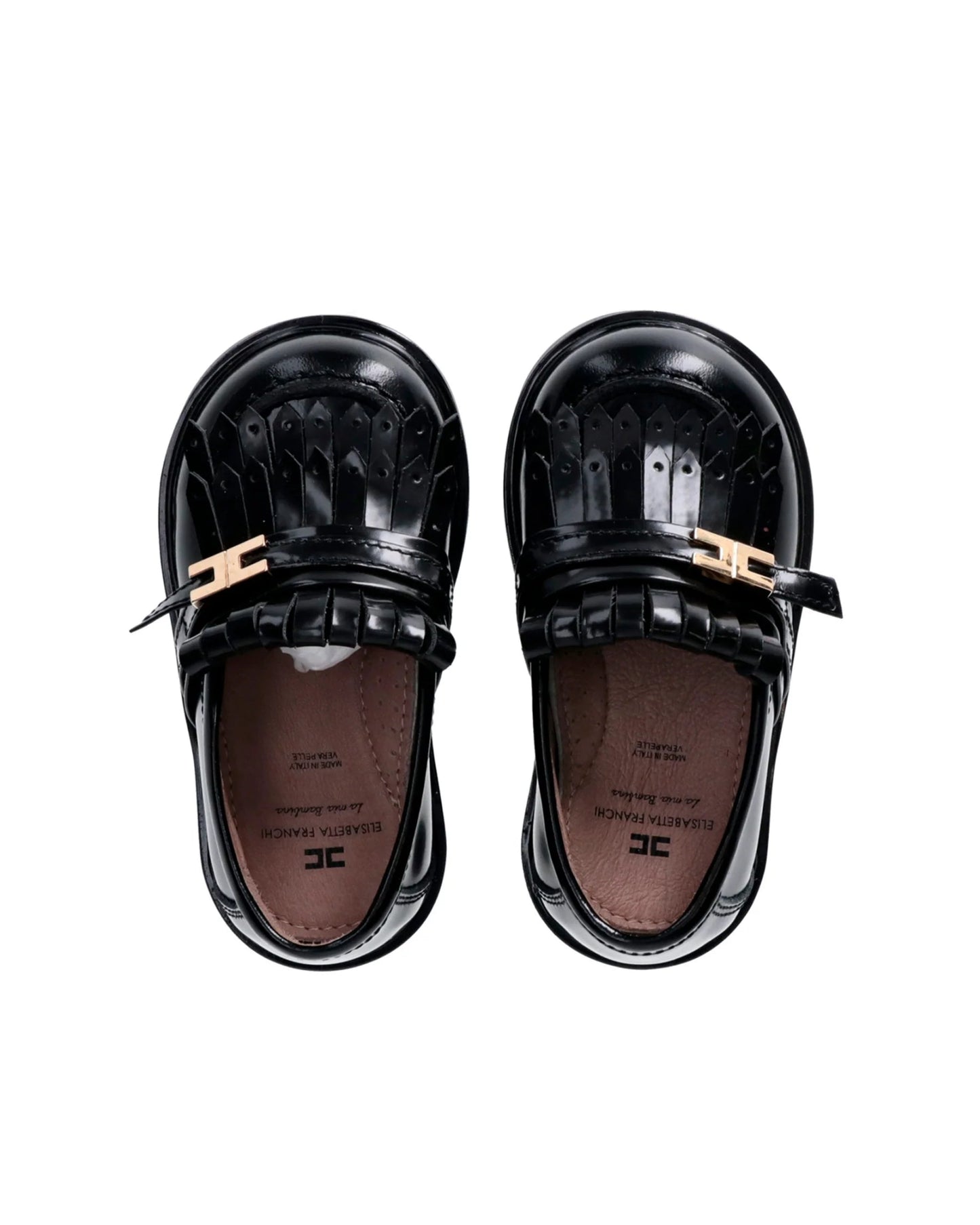 MOCASSINO CON FRANGE NERO ELISABETTA FRANCHI - Angel Luxury