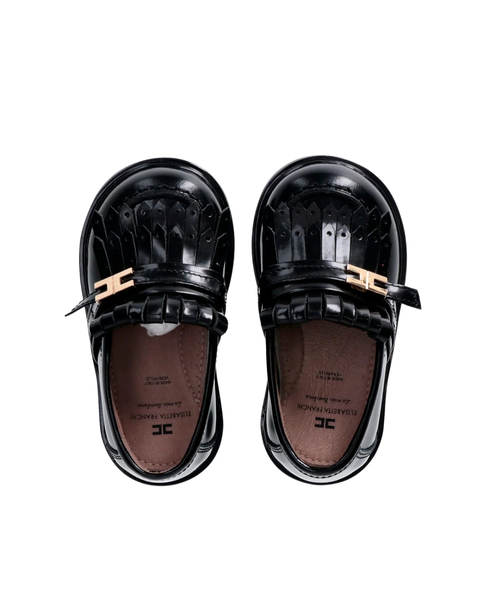 MOCASSINO CON FRANGE NERO ELISABETTA FRANCHI - Angel Luxury