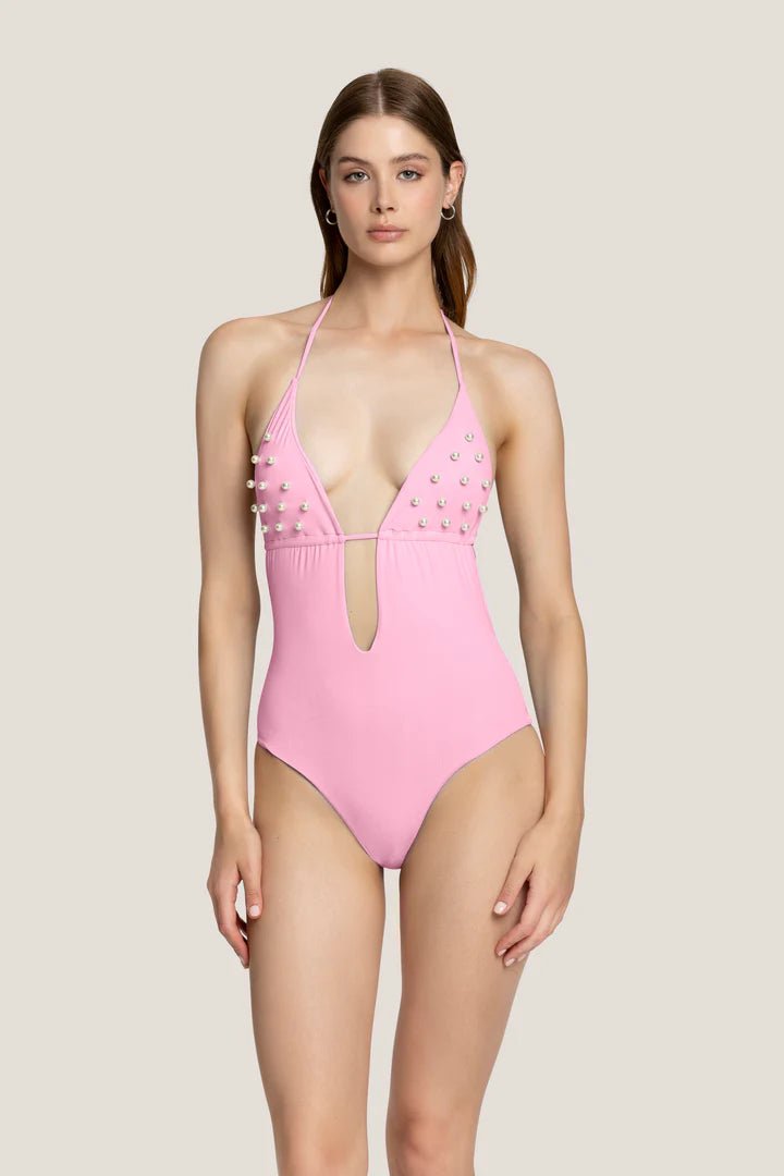 MONOKINI ROSA CON PERLE 4GIVENESS - Angel Luxury