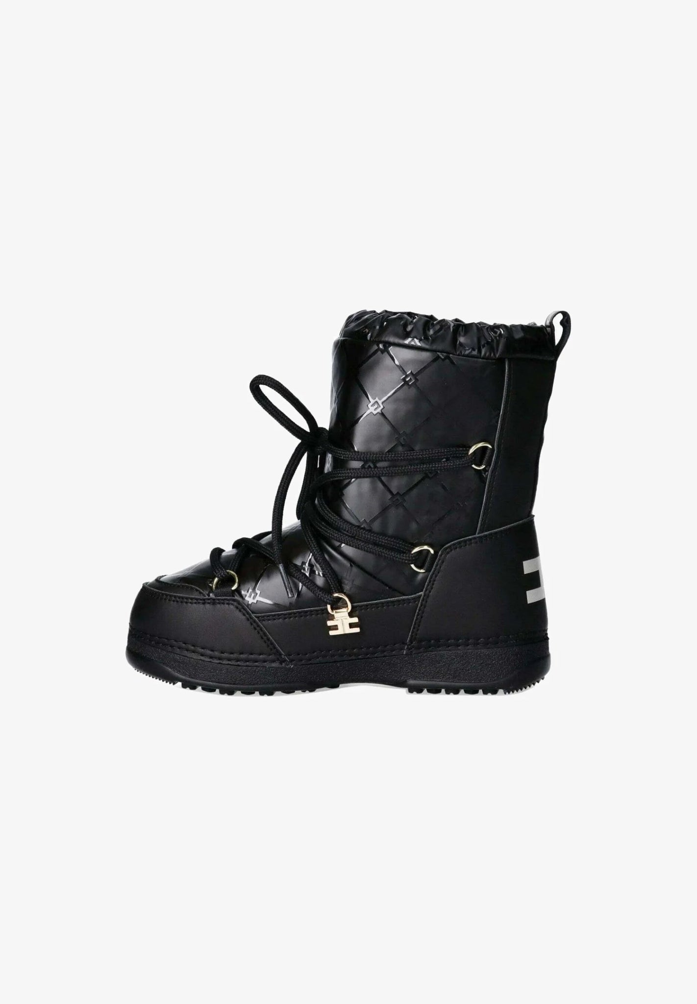 MOON BOOT NERO LOGATO ELISABETTA FRANCHI - Angel Luxury
