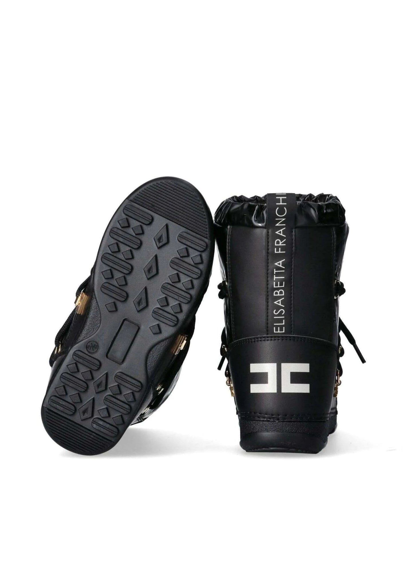 MOON BOOT NERO LOGATO ELISABETTA FRANCHI - Angel Luxury