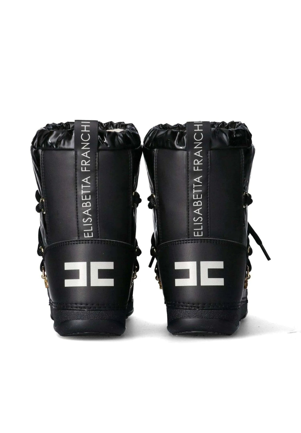 MOON BOOT NERO LOGATO ELISABETTA FRANCHI - Angel Luxury