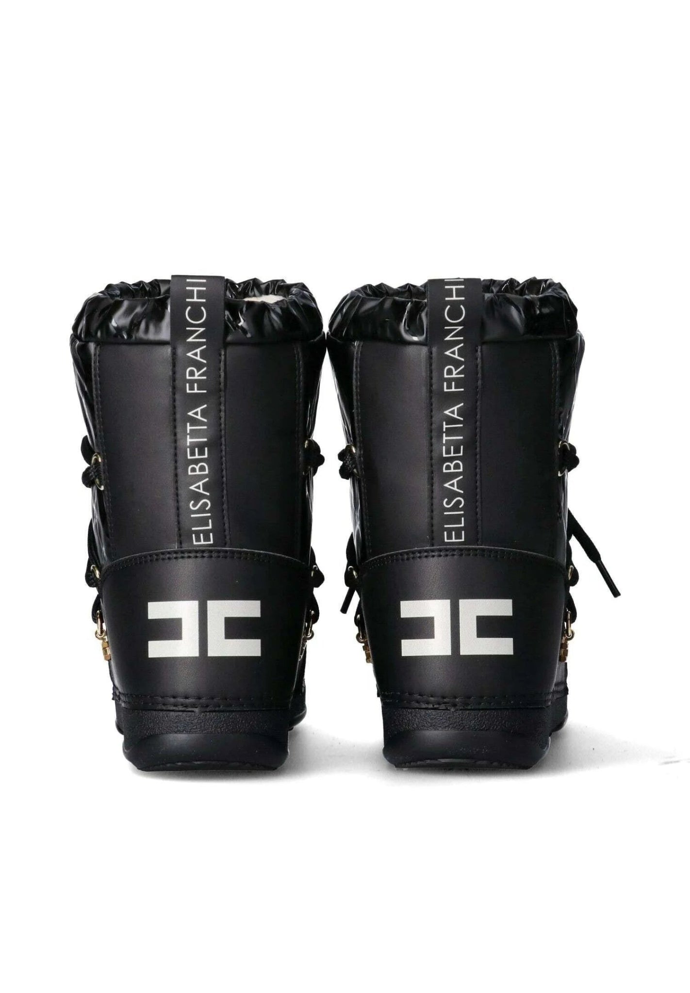 MOON BOOT NERO LOGATO ELISABETTA FRANCHI - Angel Luxury