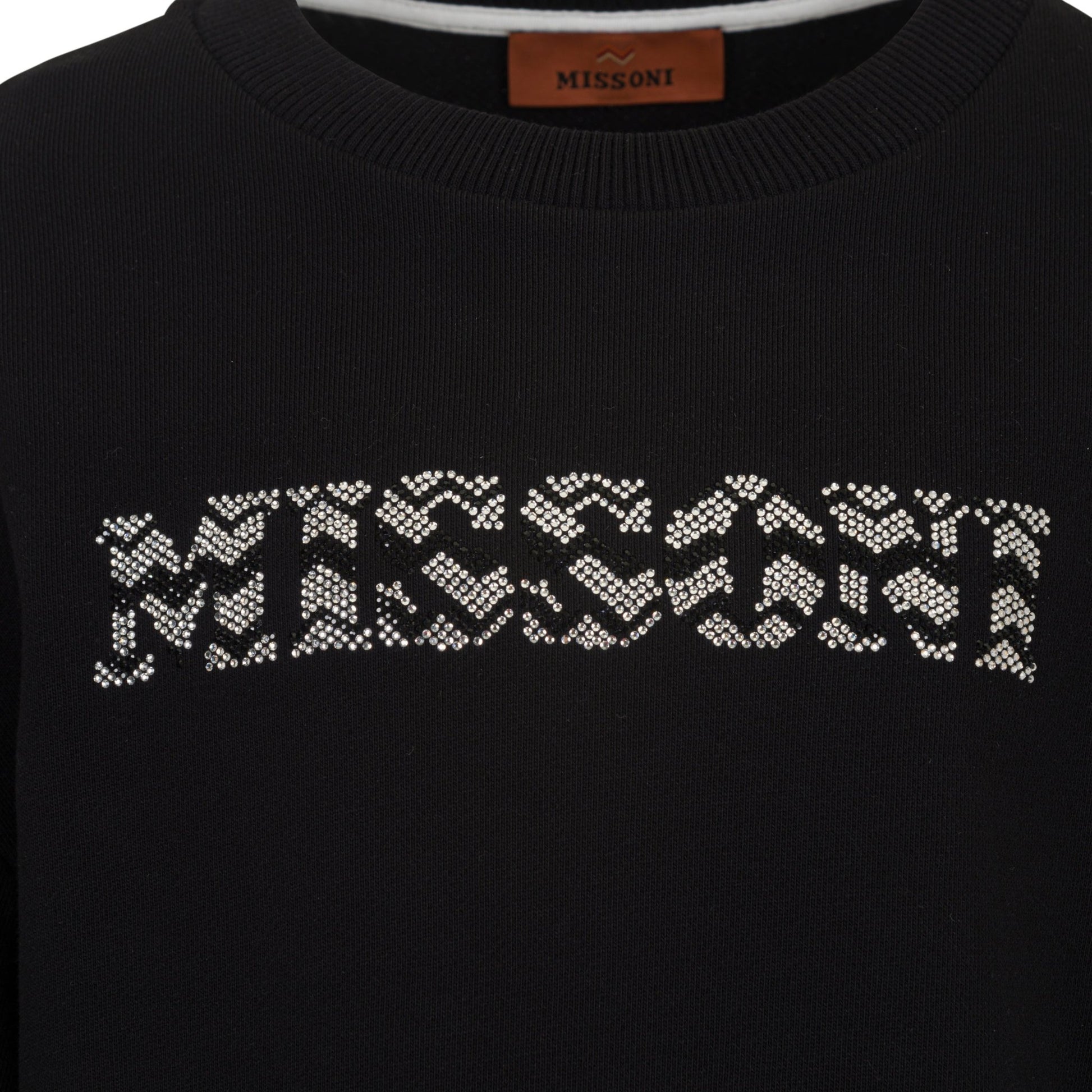 MX4A40 FELPA NERA CON LOGO BRILLANTINATO MISSONI - Angel Luxury