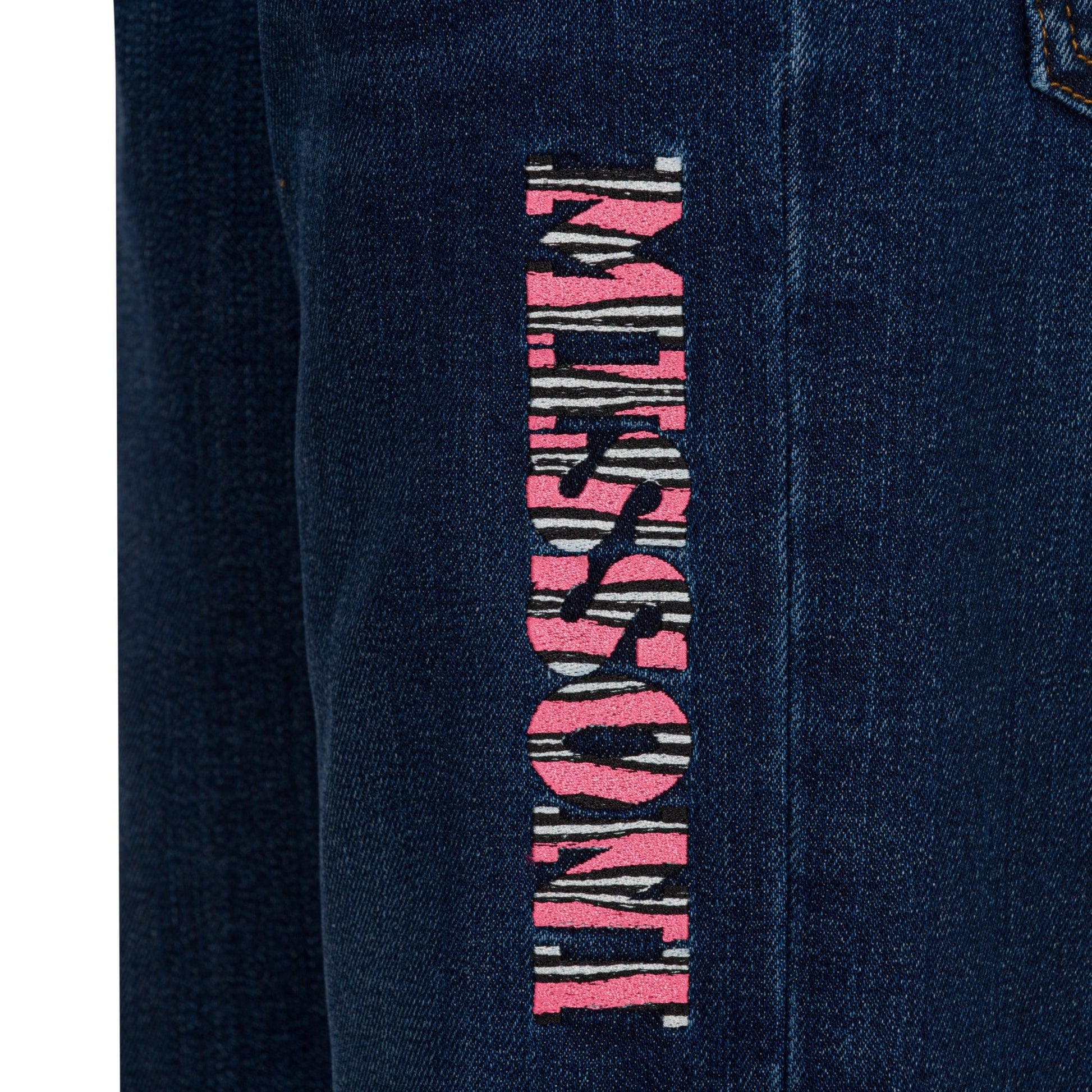 MX6B00 JEANS A ZAMPA CON LOGO ROSA MISSONI - Angel Luxury