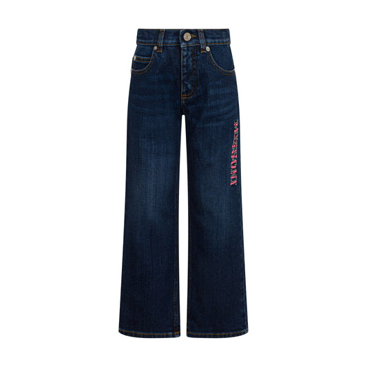 MX6B00 JEANS A ZAMPA CON LOGO ROSA MISSONI - Angel Luxury
