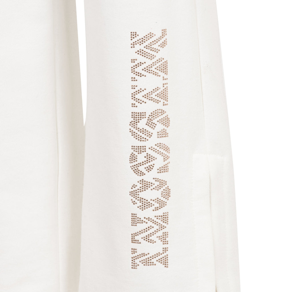 MX6B60 PANTALONE BIANCO A ZAMPA CON LOGO IN STRASS MISSONI - Angel Luxury