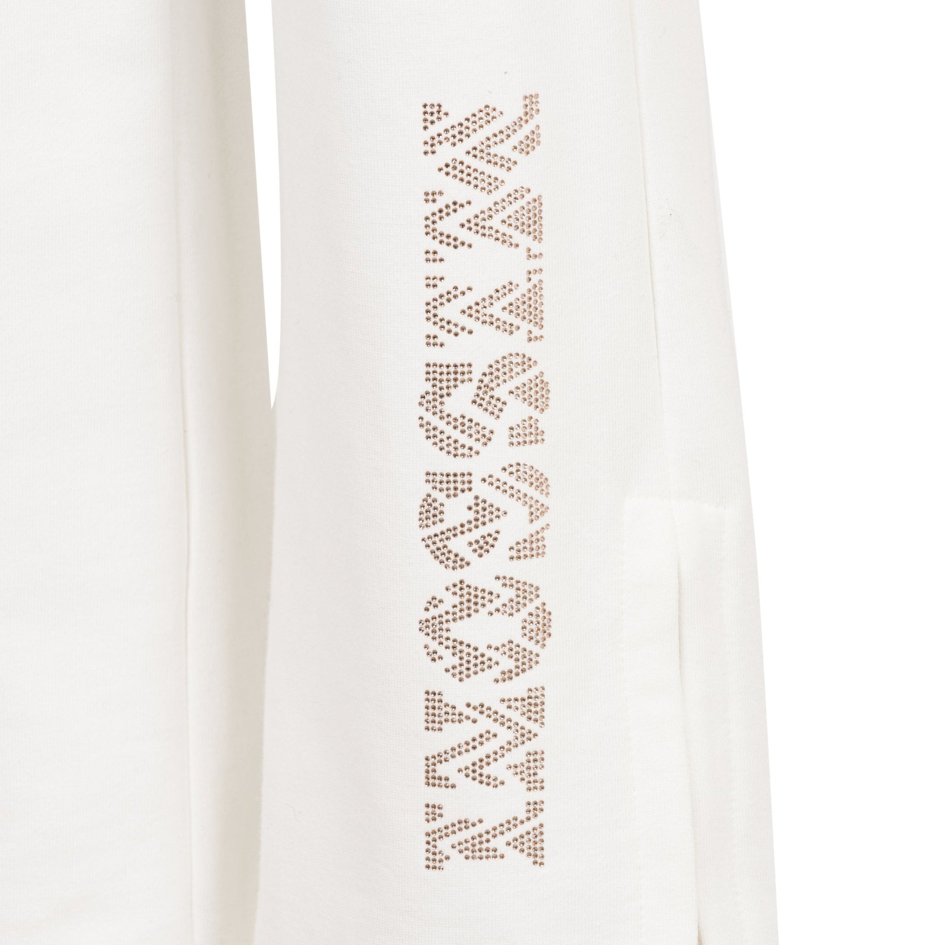MX6B60 PANTALONE BIANCO A ZAMPA CON LOGO IN STRASS MISSONI - Angel Luxury