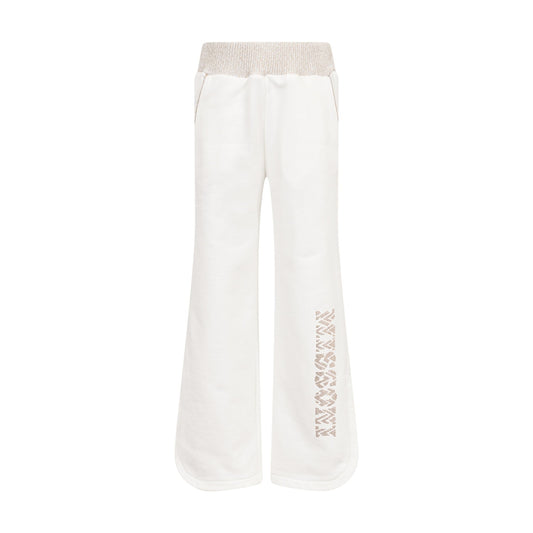 MX6B60 PANTALONE BIANCO A ZAMPA CON LOGO IN STRASS MISSONI - Angel Luxury
