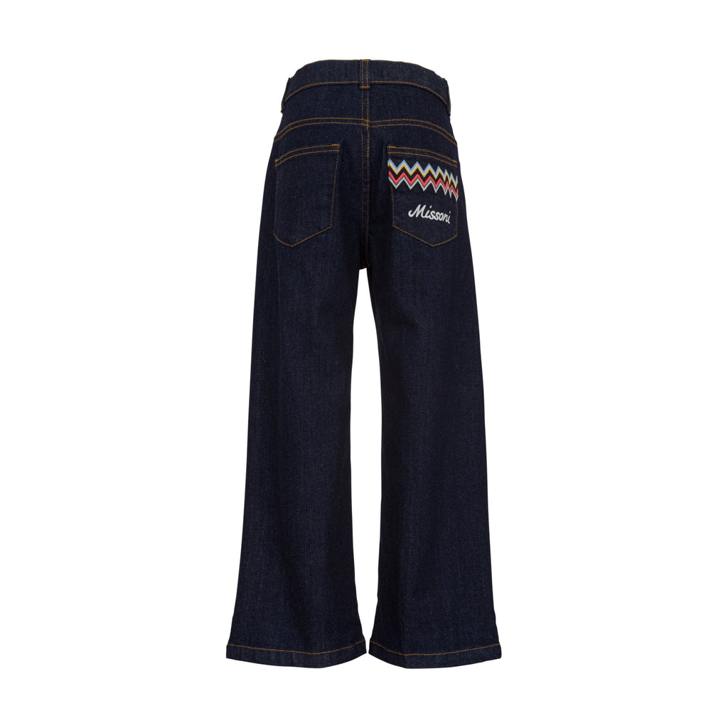 MX6P50 JEANS A ZAMPA CON LOGO SUL RETRO MISSONI - Angel Luxury