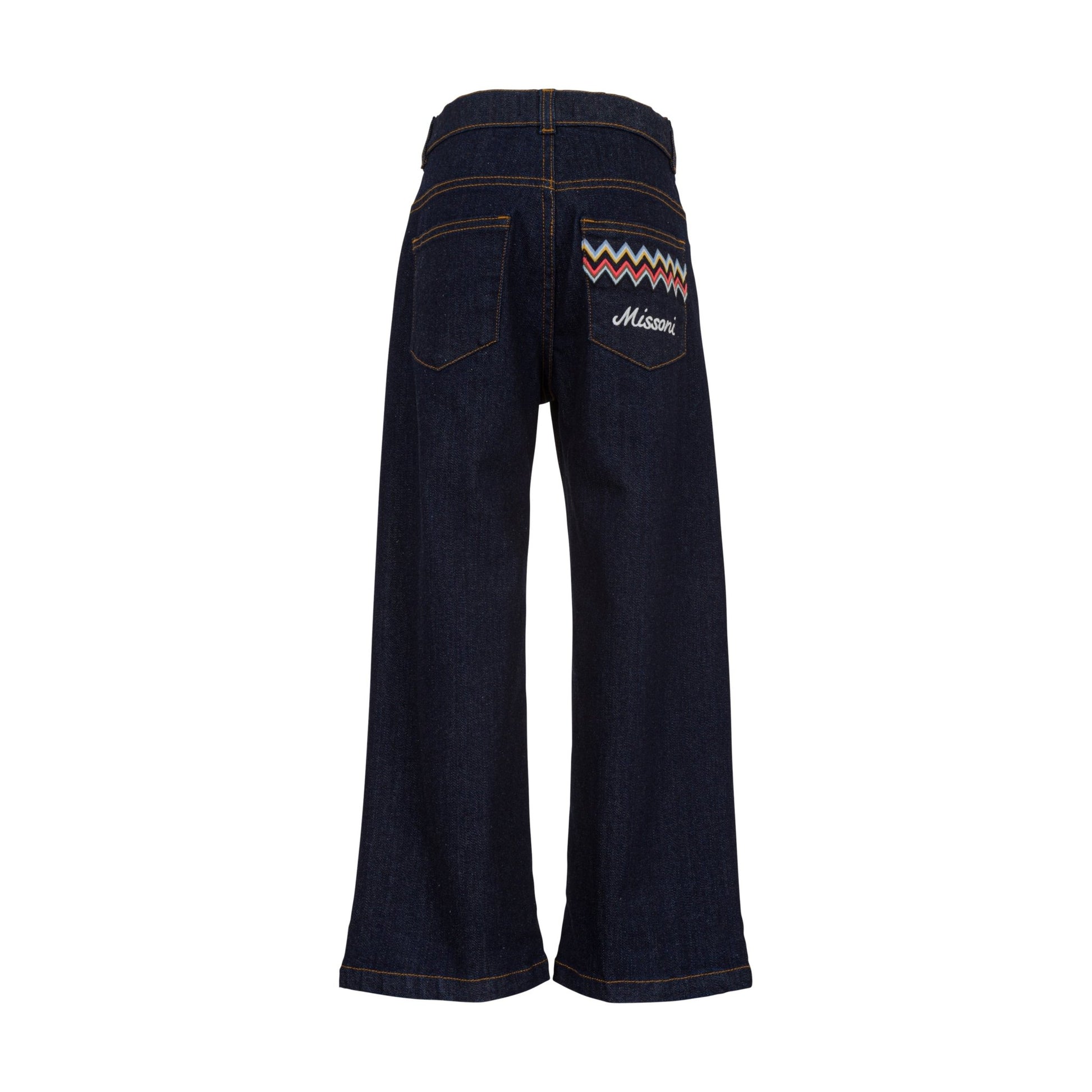 MX6P50 JEANS A ZAMPA CON LOGO SUL RETRO MISSONI - Angel Luxury