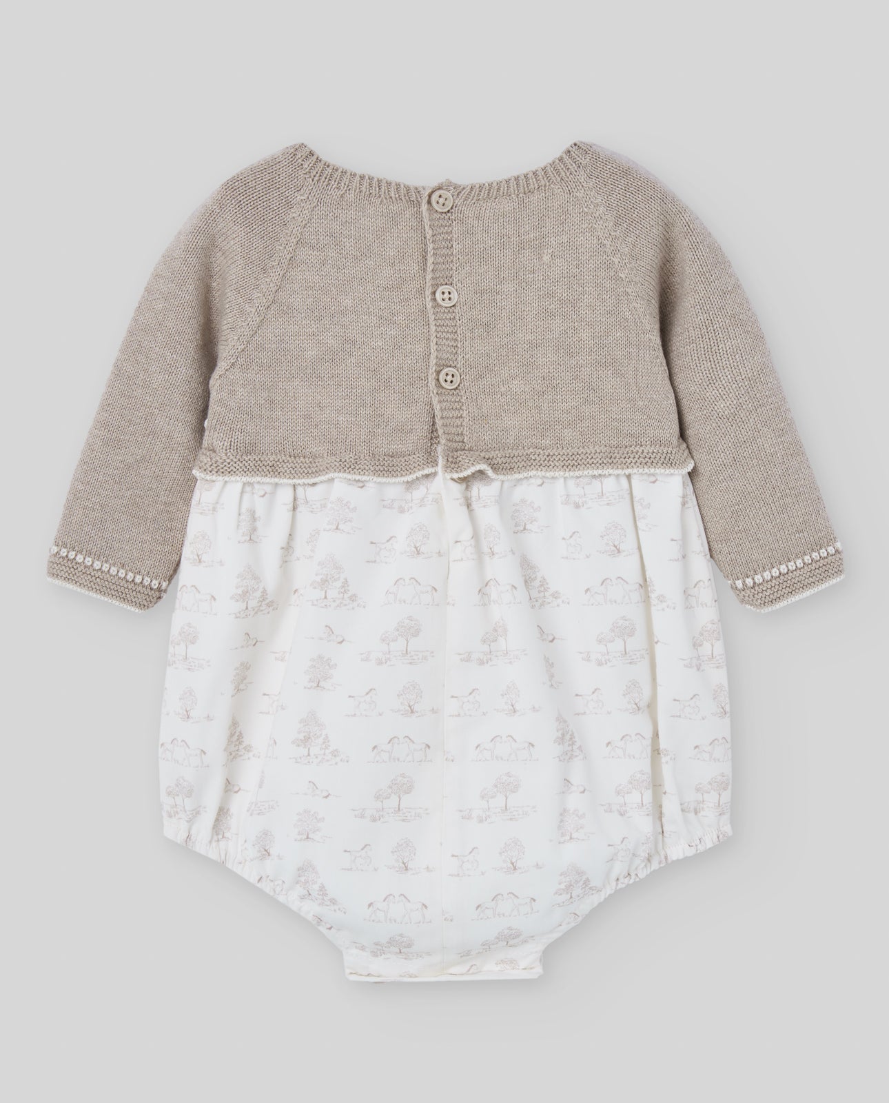 PAGLIACCETTO PER NEONATA IN LANA BEIGE CON FANTASIA PAZ RODRIGUEZ - Angel Luxury