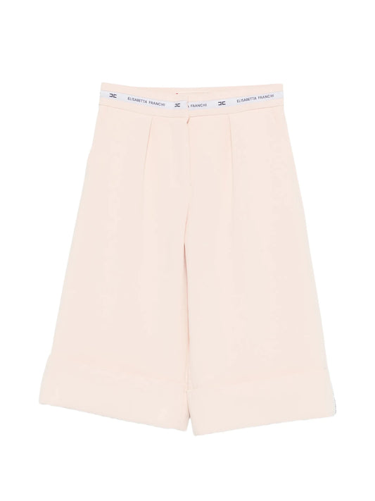 PANTALONE AL GINOCCHIO ROSA CON NASTRO LOGATO ELISABETTA FRANCHI - Angel Luxury
