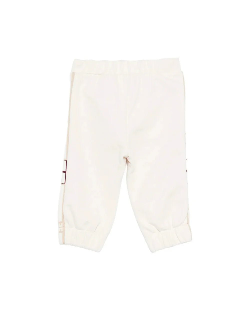 PANTALONE AVORIO CON BANDE LATERALI LOGATE ELISABETTA FRANCHI - Angel Luxury