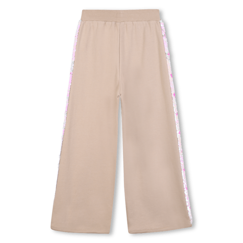 PANTALONE BEIGE CON BANDE LATERALI IN PAILLETTES BILLIEBLUSH - Angel Luxury