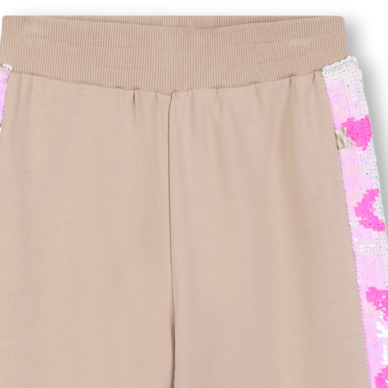 PANTALONE BEIGE CON BANDE LATERALI IN PAILLETTES BILLIEBLUSH - Angel Luxury