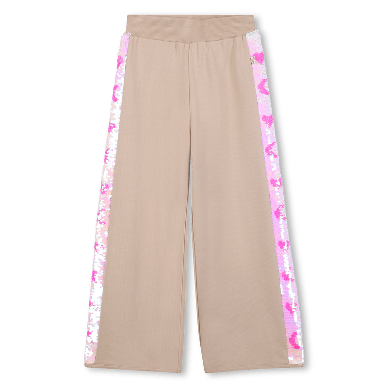 PANTALONE BEIGE CON BANDE LATERALI IN PAILLETTES BILLIEBLUSH - Angel Luxury