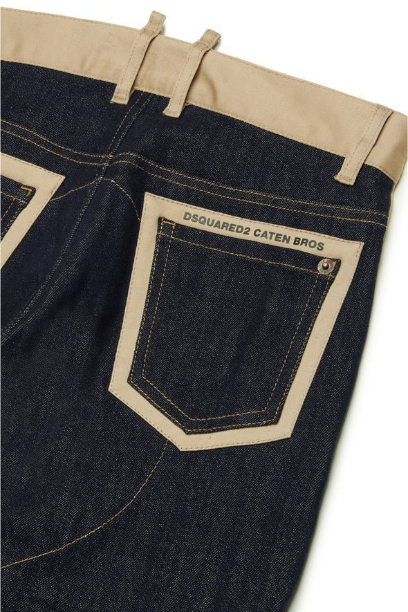 PANTALONE BEIGE E IN DENIM DSQUARED2 - Angel Luxury