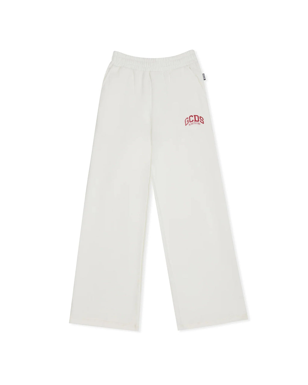 PANTALONE BIANCO CON LOGO BORDEAUX GCDS - Angel Luxury