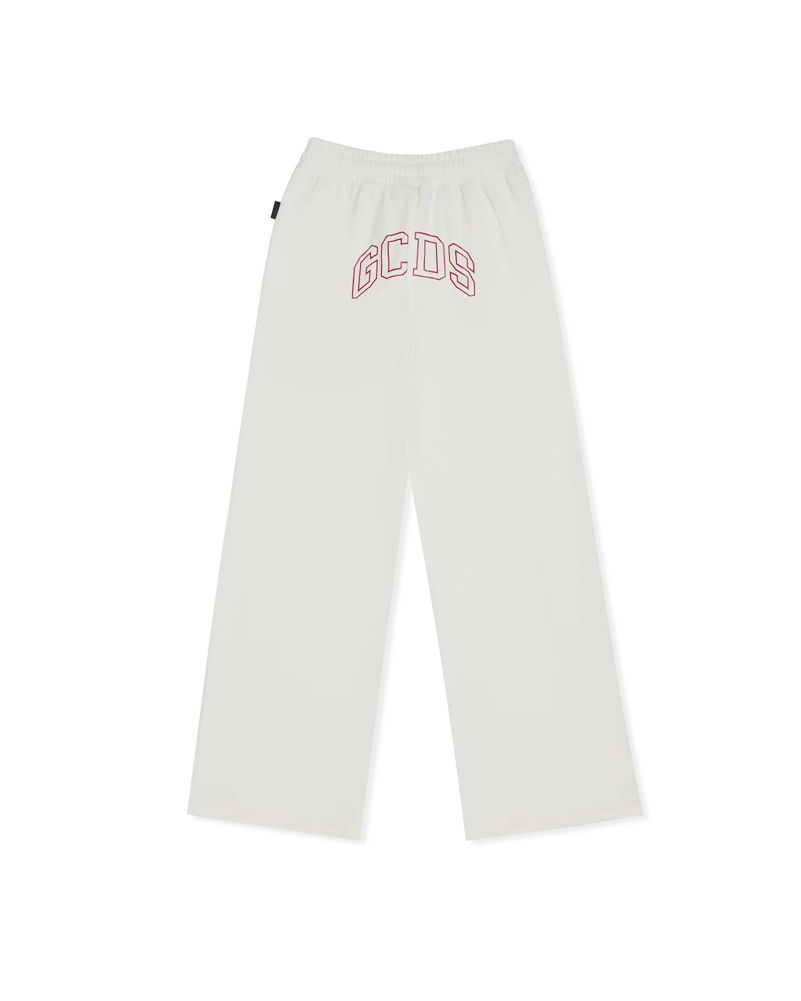 PANTALONE BIANCO CON LOGO BORDEAUX GCDS - Angel Luxury