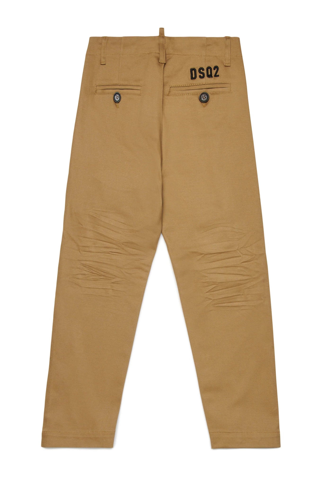 PANTALONE BISCOTTO CON LOGO RICAMATO NERO DSQUARED2 - Angel Luxury