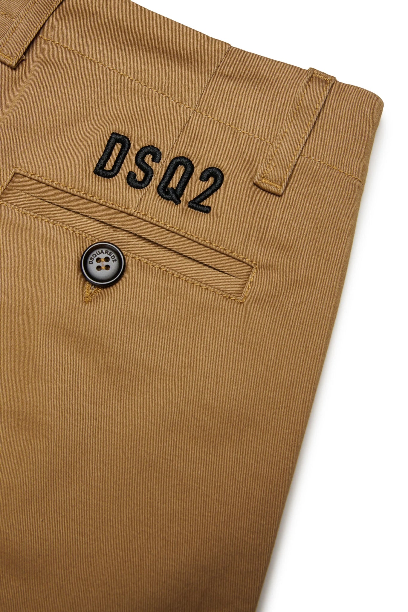 PANTALONE BISCOTTO CON LOGO RICAMATO NERO DSQUARED2 - Angel Luxury