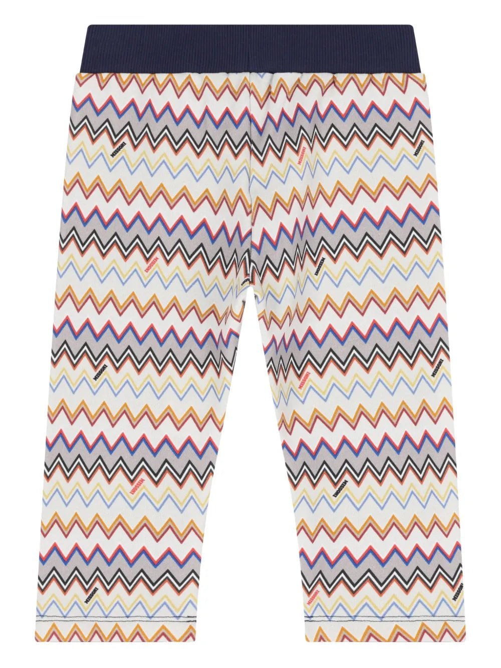 PANTALONE BLU CON FANTASIA A ZIG ZAG MULTICOLORE MISSONI - Angel Luxury