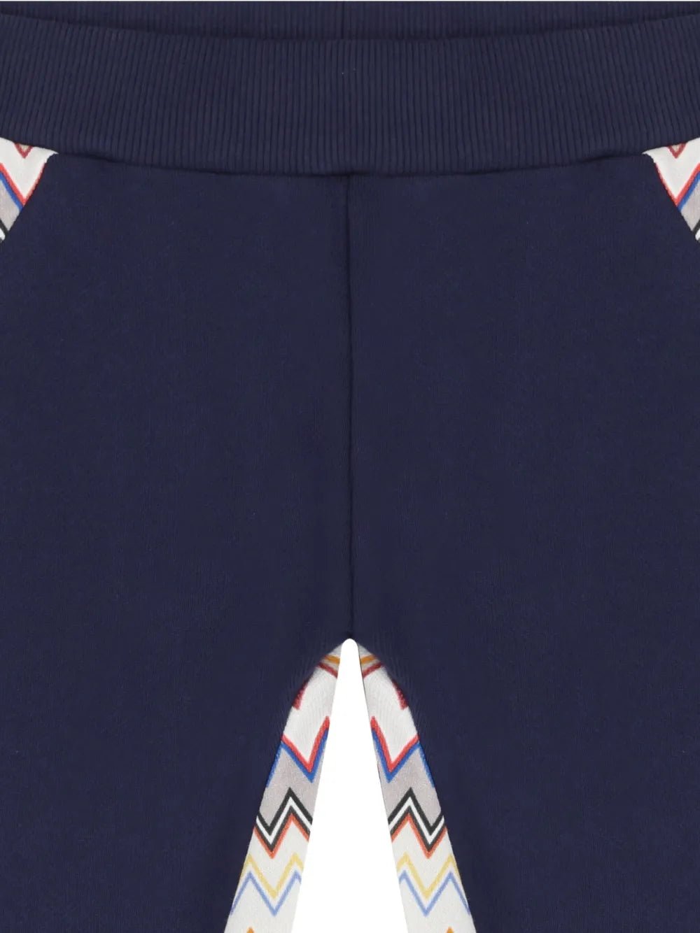 PANTALONE BLU CON FANTASIA A ZIG ZAG MULTICOLORE MISSONI - Angel Luxury