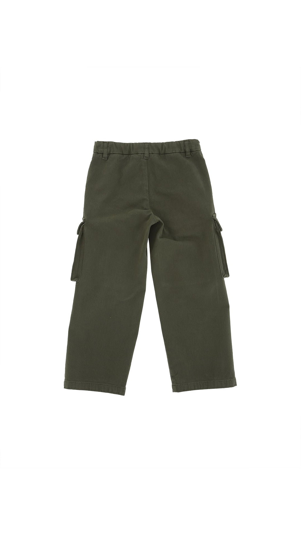 PANTALONE CARGO VERDE MILITARE CON LOGO IN RICAMO DONDUP - Angel Luxury