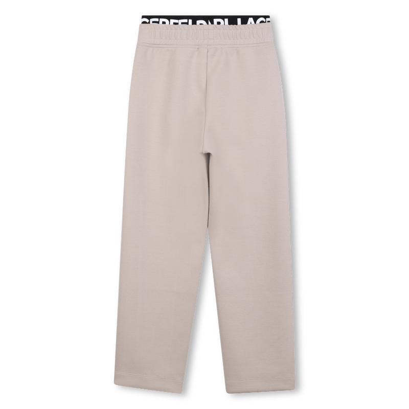 PANTALONE CON ELASTICO IN VITA NERO LOGATO BIANCO KARL LAGERFELD - Angel Luxury