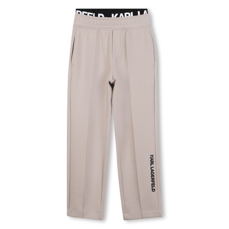 PANTALONE CON ELASTICO IN VITA NERO LOGATO BIANCO KARL LAGERFELD - Angel Luxury