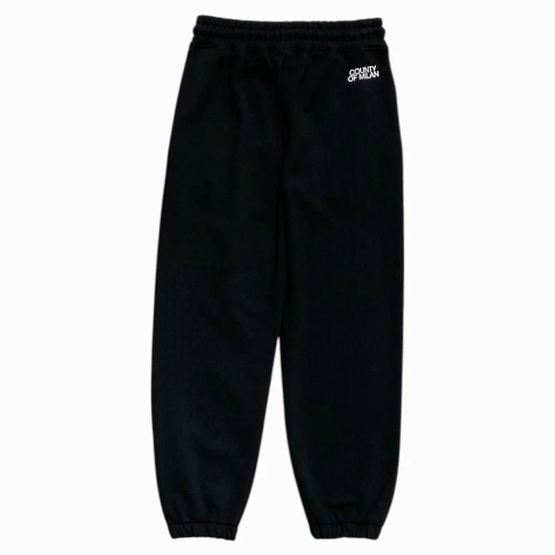 PANTALONE DI TUTA NERO CON LOGO BIANCO MARCELO BURLON - Angel Luxury