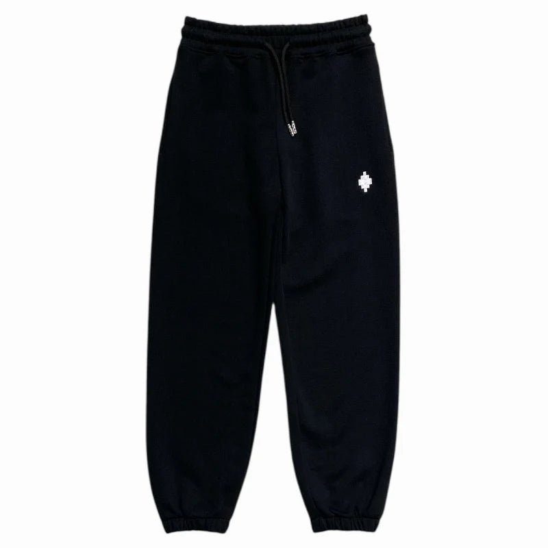 PANTALONE DI TUTA NERO CON LOGO BIANCO MARCELO BURLON - Angel Luxury