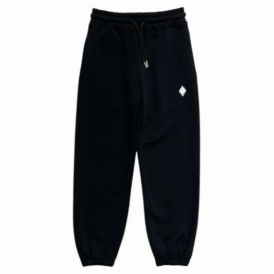 PANTALONE DI TUTA NERO CON LOGO BIANCO MARCELO BURLON - Angel Luxury