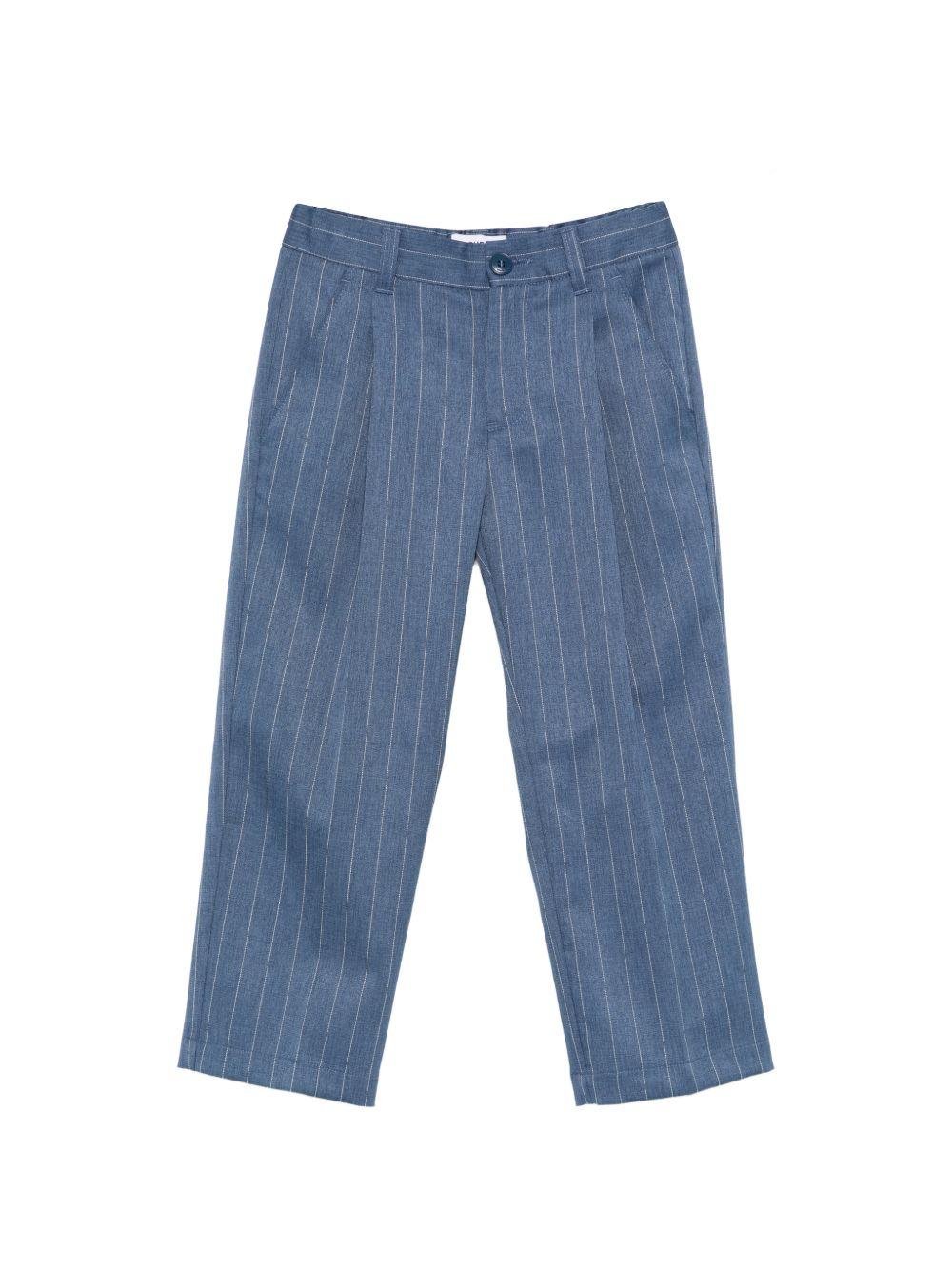 PANTALONE GESSATO BLU DONDUP - Angel Luxury