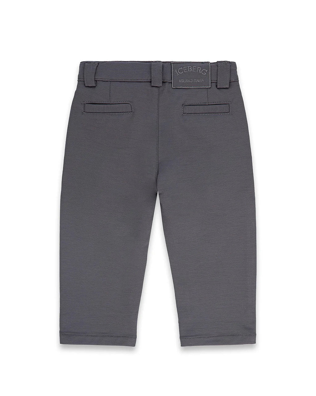 PANTALONE GRIGIO CON LOGO RICAMATO ICEBERG - Angel Luxury