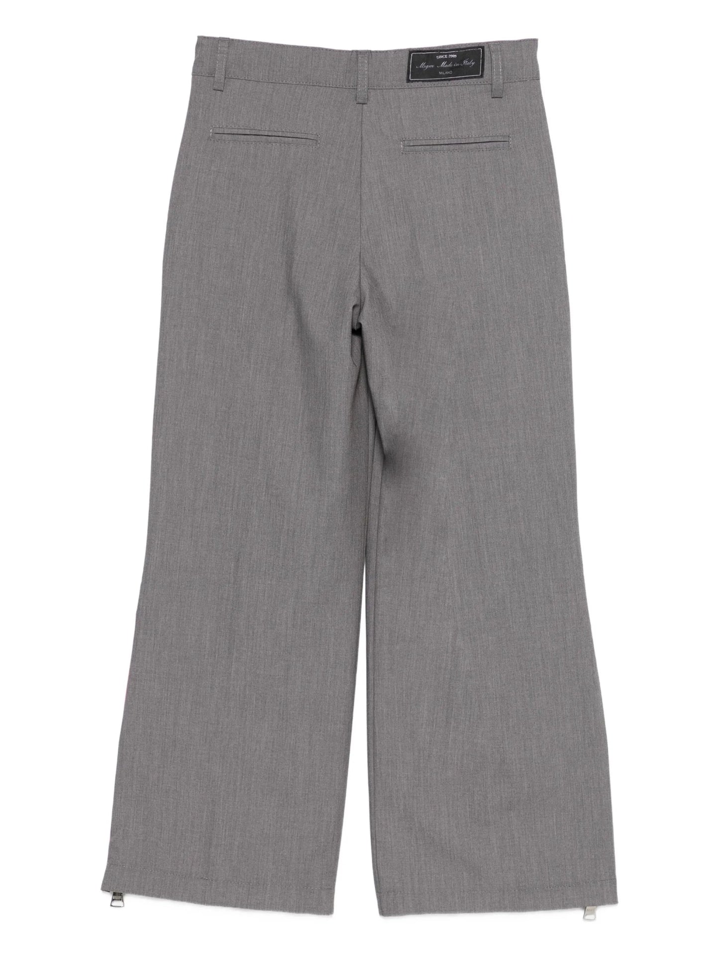 PANTALONE GRIGIO CON ZIP LATERALE ROSA MSGM - Angel Luxury
