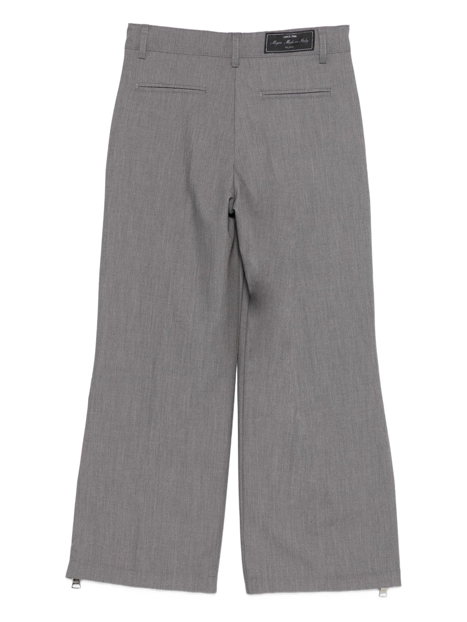 PANTALONE GRIGIO CON ZIP LATERALE ROSA MSGM - Angel Luxury