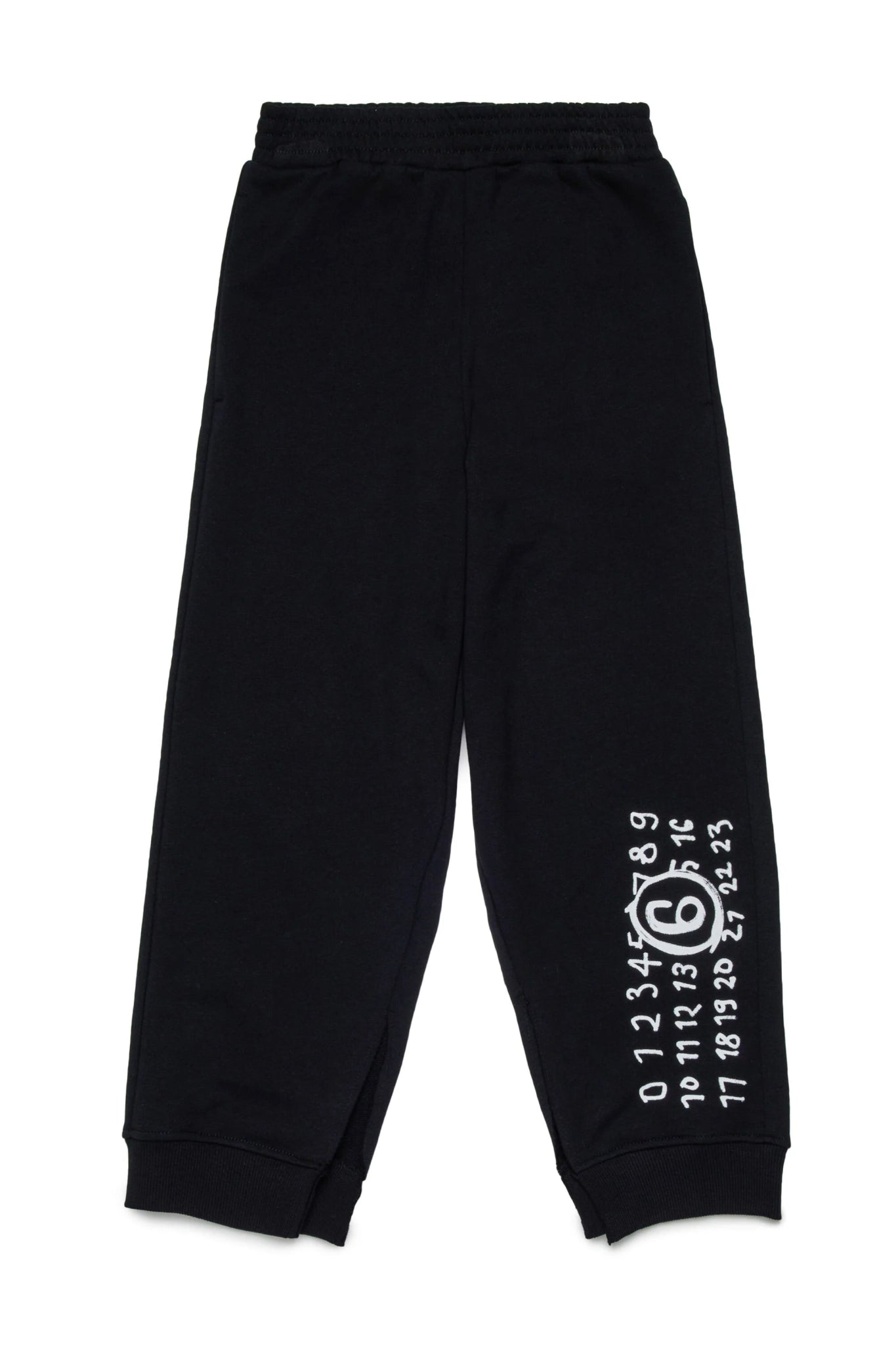 PANTALONE JOGGER NERO CON LOGO BIANCO MAISON MARGIELA - Angel Luxury