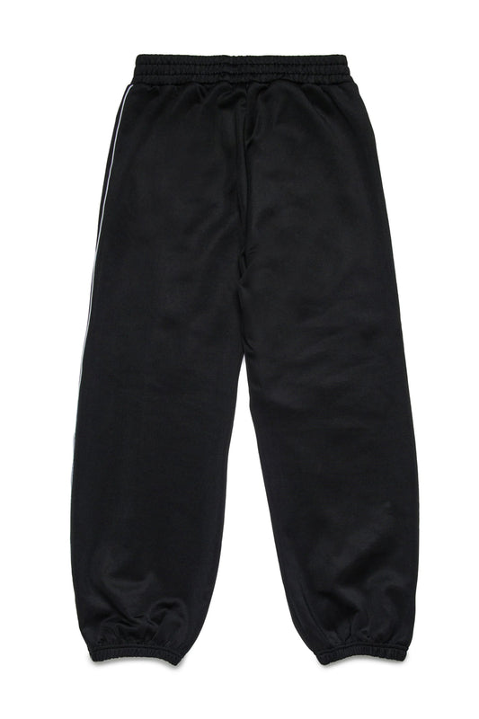 PANTALONE NERO ACETATO CON LOGO ROSSO DIESEL - Angel Luxury