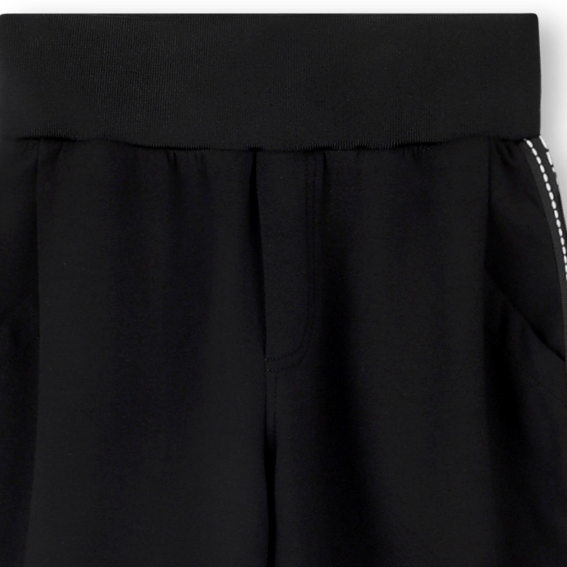 PANTALONE NERO CON BANDE LATERALI CON LOGO BIANCO KARL LAGERFELD - Angel Luxury