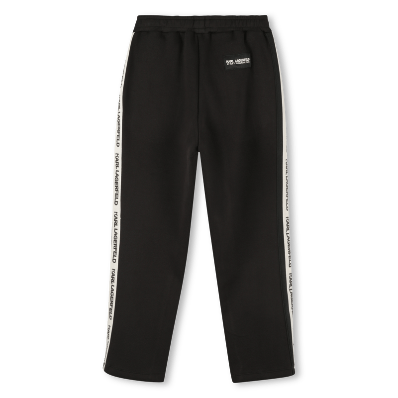 PANTALONE NERO CON BANDE LATERALI LOGATE KARL LAGERFELD - Angel Luxury