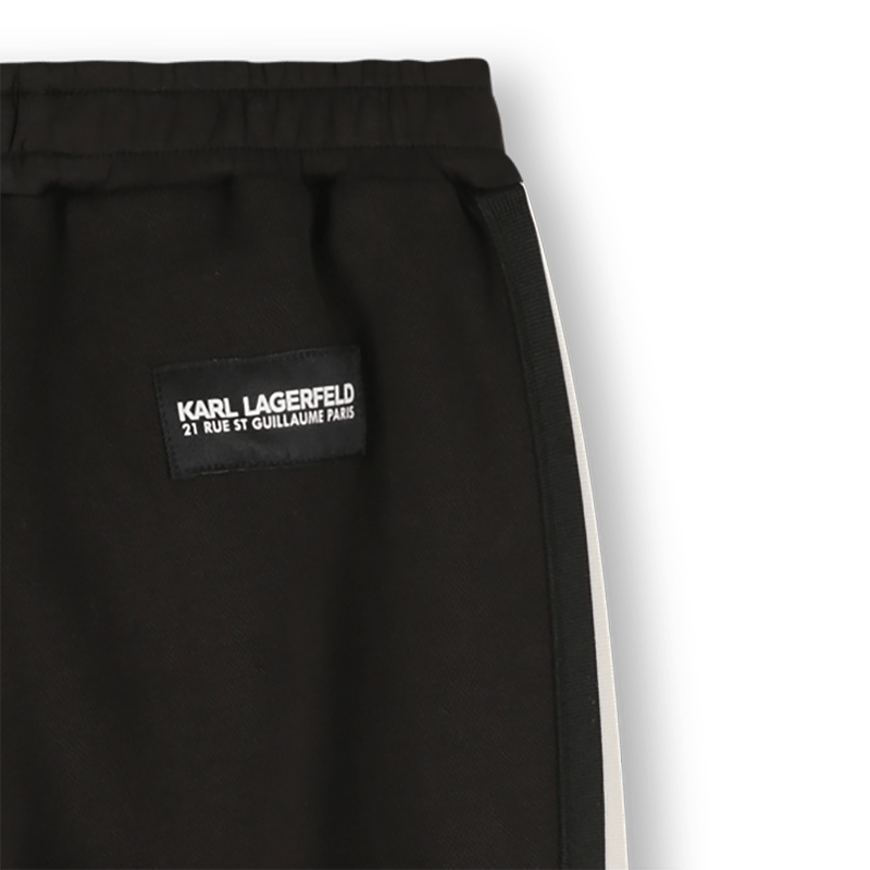 PANTALONE NERO CON BANDE LATERALI LOGATE KARL LAGERFELD - Angel Luxury