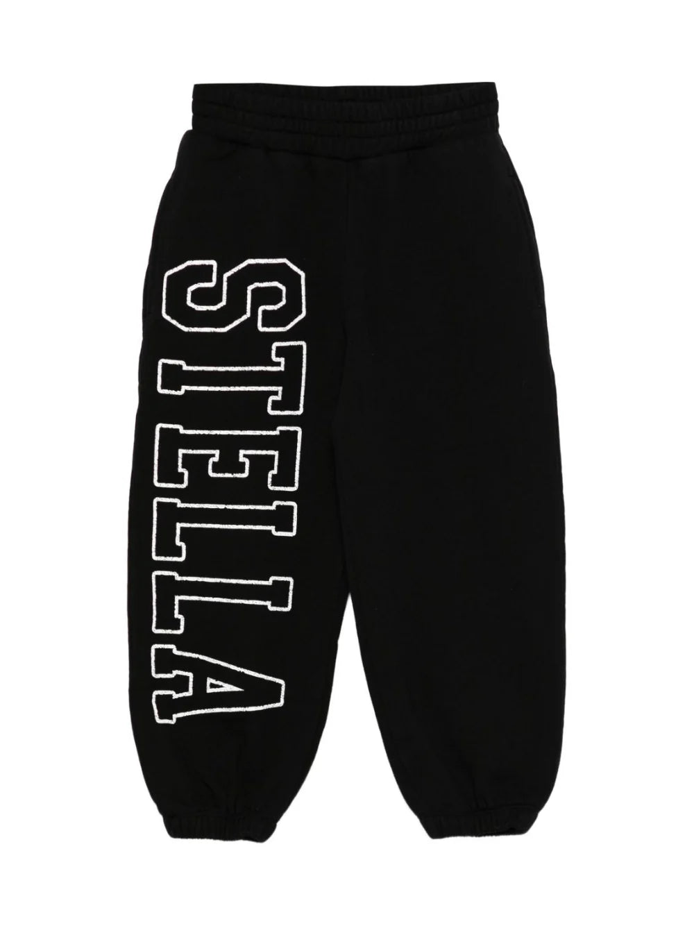 PANTALONE NERO CON LOGO BIANCO STELLA MCCARTNEY - Angel Luxury