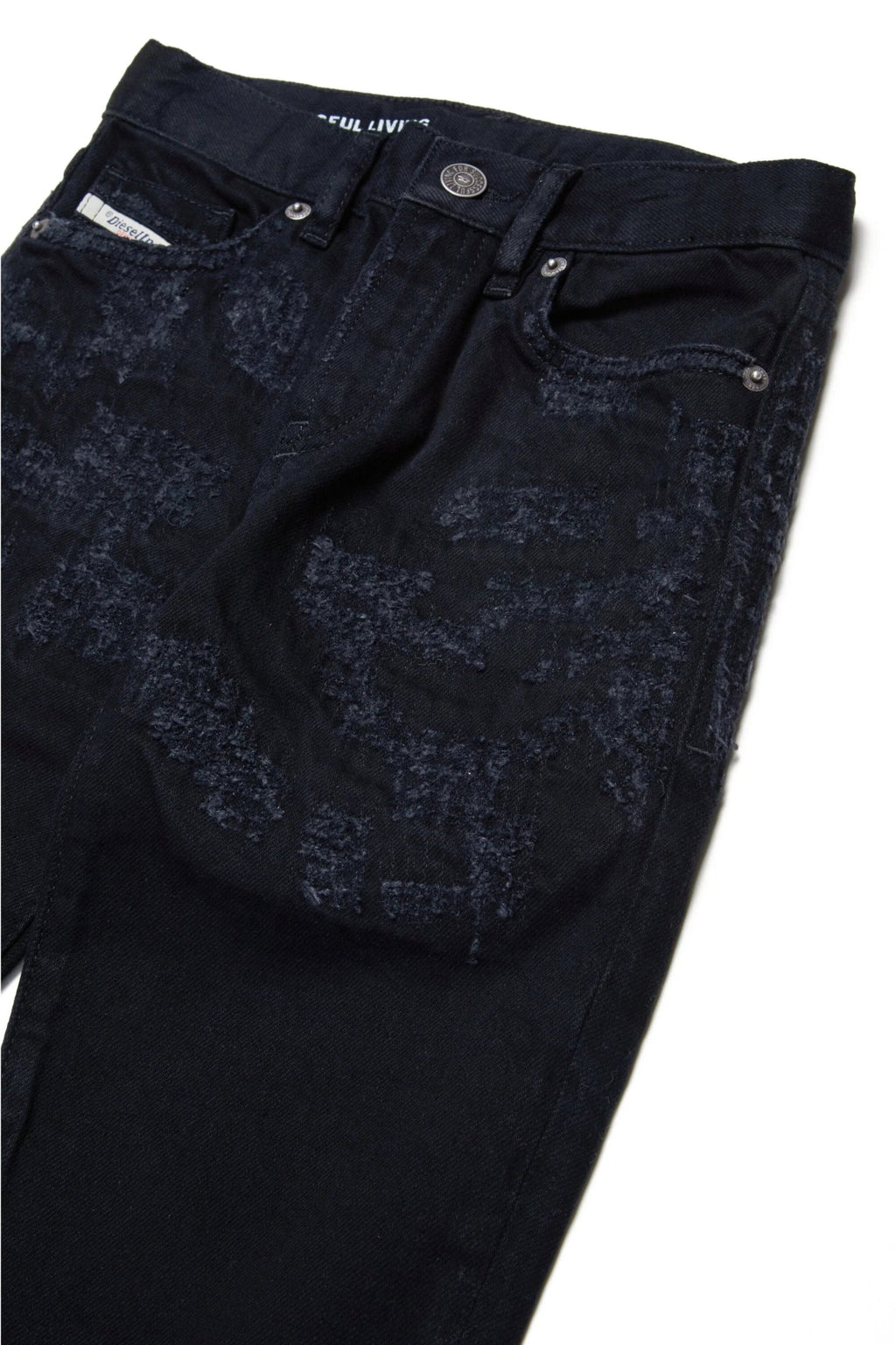 PANTALONE NERO CON LOGO DIESEL ROSSO - Angel Luxury